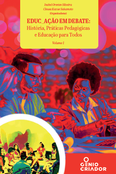 Capa de Educ_ação em debate, Volume 1, de Isabel Orestes Silveira e Cleusa Kazue Sakamoto (orgs.)